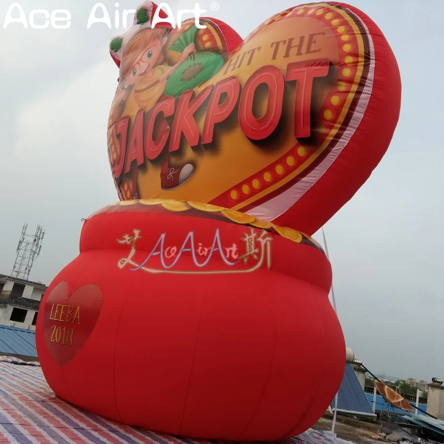 Пользовательские стоя Надувное сердце с логотипом jackpot надувной рекламный щит