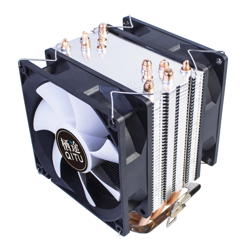 

6 Heat Pipes CPU Cooler 4-pin pwm RGB Intel LGA 775 1151 1155 1200 1366 2011 X79 AM4 PC silent 90mm 2 copper pipe cooling fan