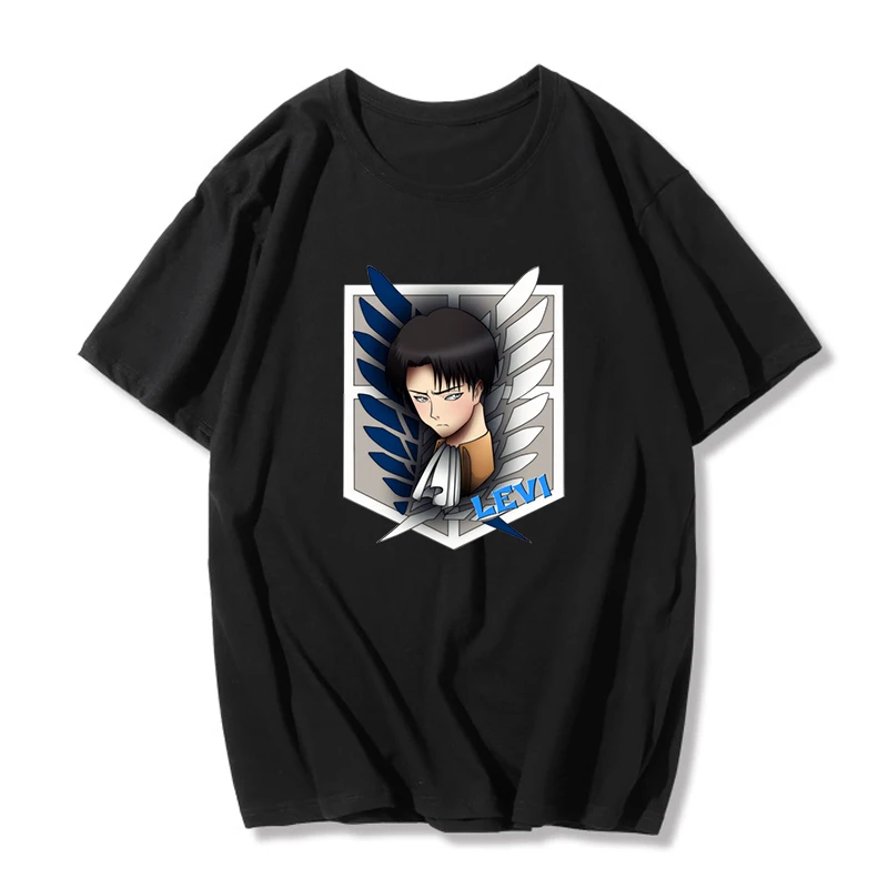 

Japanese Anime T-Shirt Attack On Titan Cartoon Print Dark Punk Top Gothic Women Unisex Harajuku Street Casual T-Shirt