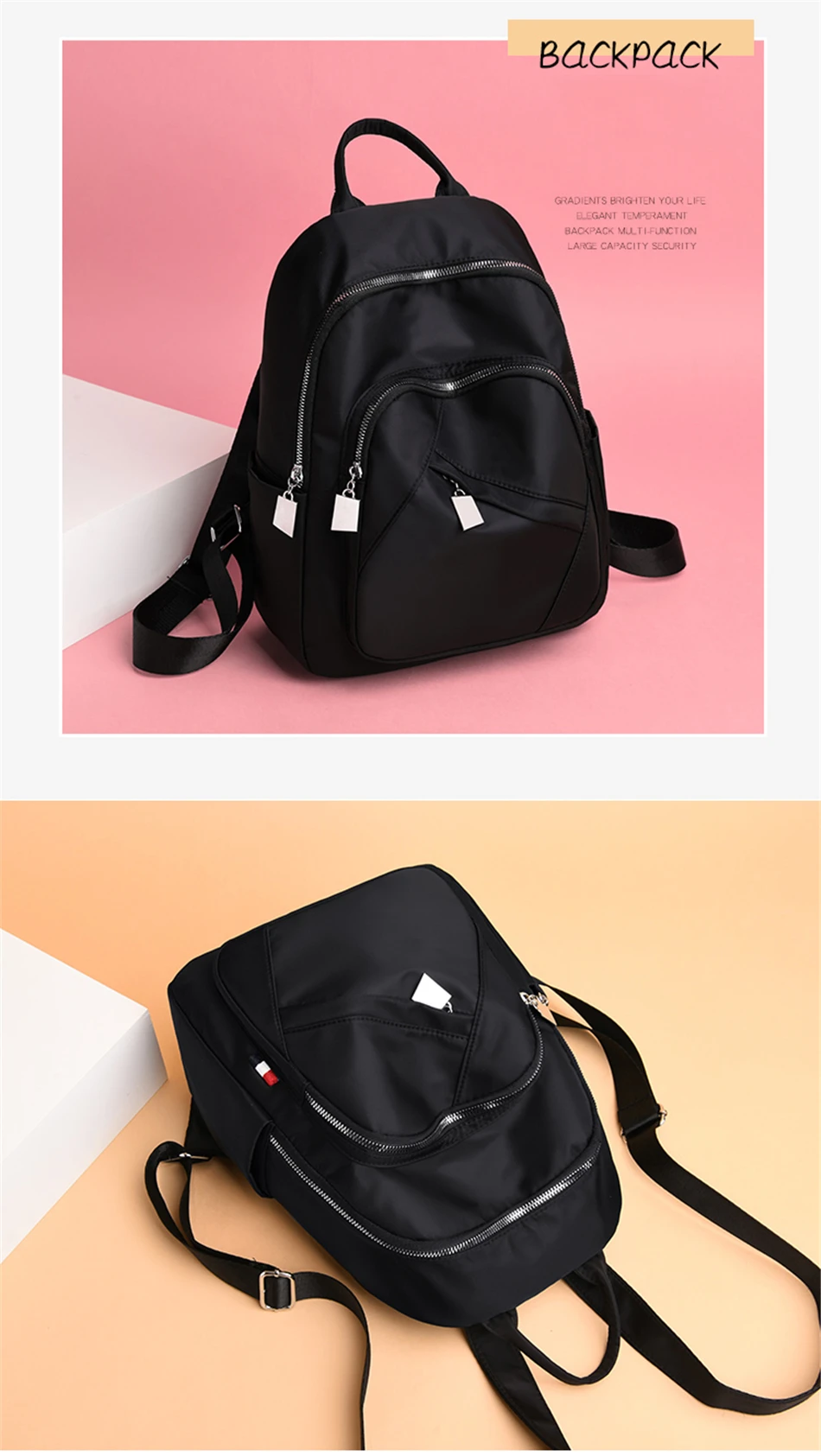 Новинка, женские черные рюкзаки из Оксфорда высокого качества, Mochila mujer, Большая вместительная сумка для книг для девочек-подростков, легкие женские дорожные сумки