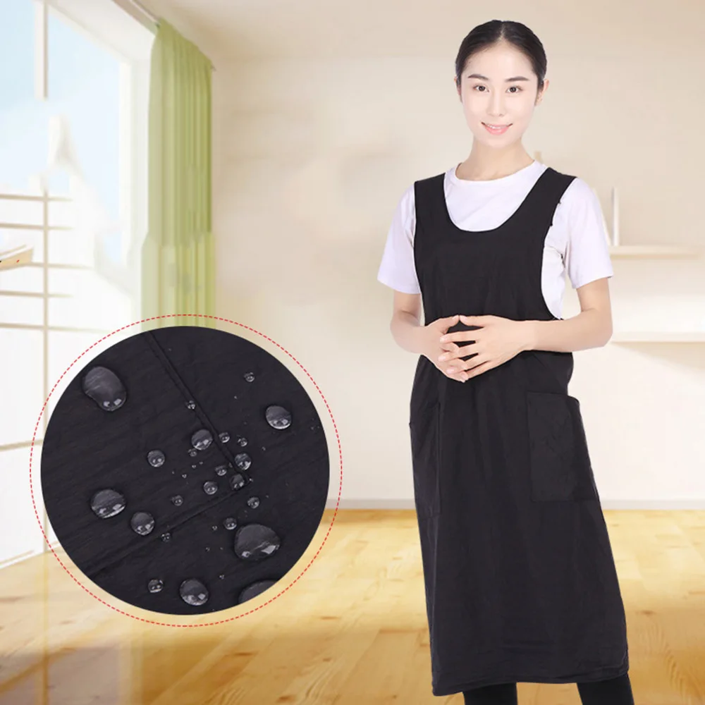 

1pc Barbers Aprons Professional Salon Hair Stylist Apron with Pockets Waterproof Hairdresser Cape (Black)
