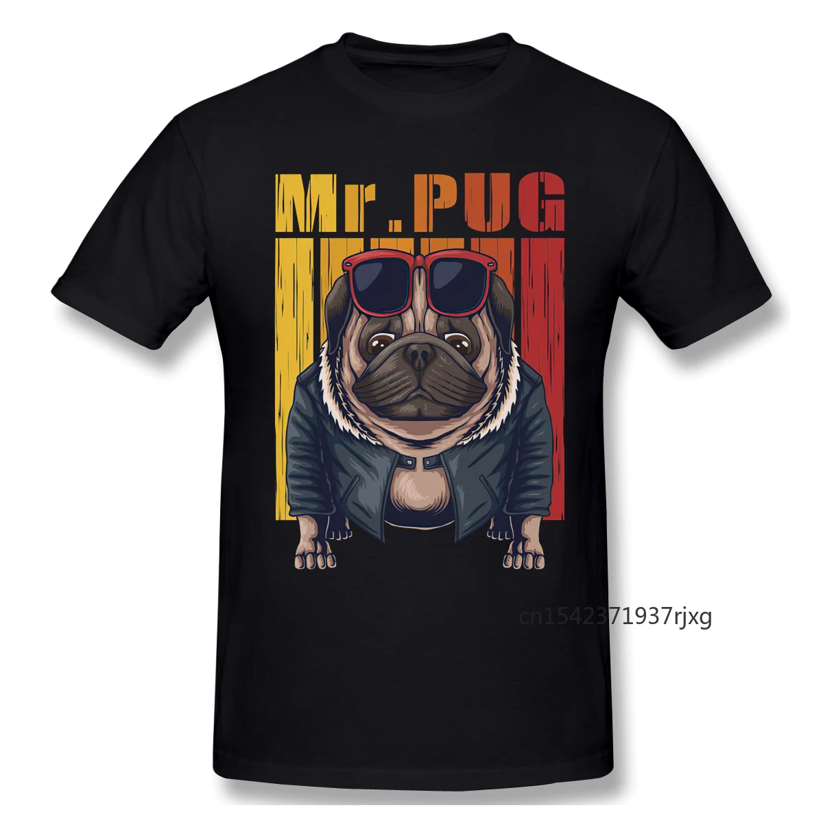 

Pug Dog Cool Gift Cartoon Graphic Cool Short Sleeve T-Shirt Top Oversized T Shirt Four Seasons Casual O-Neck Tees