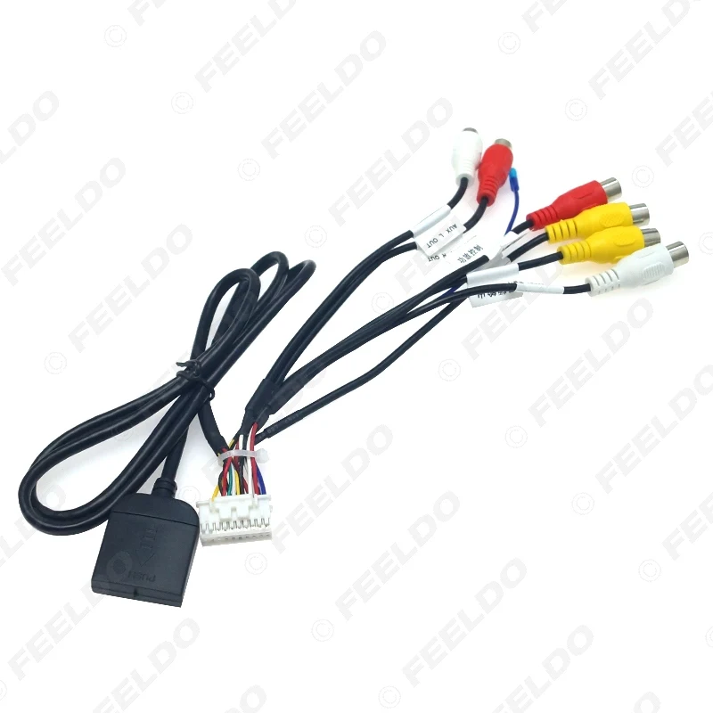 FEELDO 1 шт. 20-контактный расширенный интерфейс RCA AUX-IN/выход кабель со слотом для