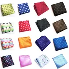 Деловой мужской Карманный квадратный носовой платок 25 см * 25 см в горошек из полиэстера и шелка мужской Модный деловой платок в полоску для свадьбы