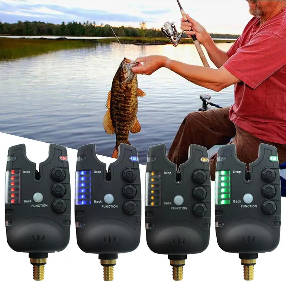 

4 Light Colors Acousto-Optic Fishing Alarm Color Shell Battery Powered Pool Fishing Sea Pole Bracket Type Alarms Angling Tool
