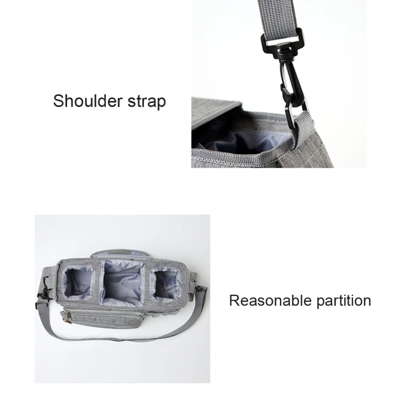 Baby Stroller Organizer Accessories Bag Large Space with Cup Holders Multiple Zipper Pockets for Bottle Phone A2UB | Мать и ребенок