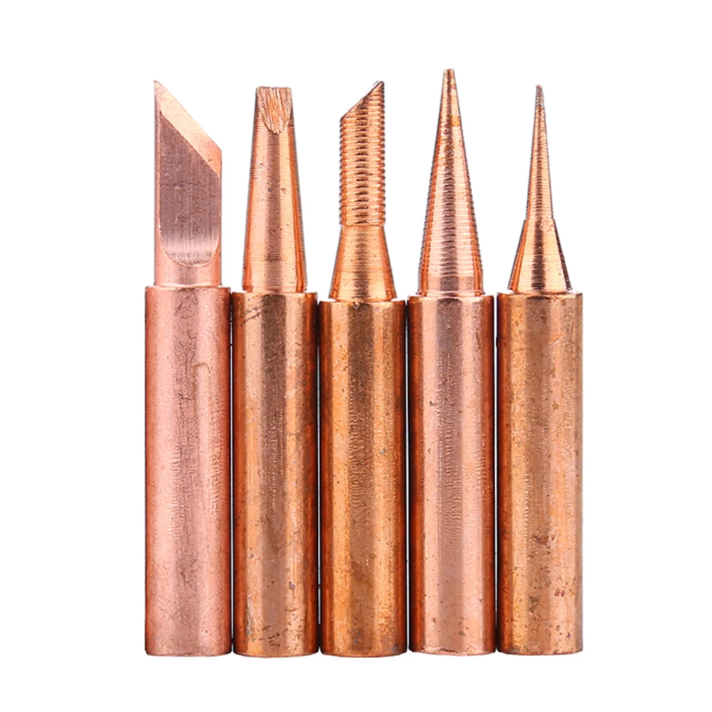 

5pcs/lot Pure Copper 900M-T Soldering Iron Tip Lead-free Solder Tips Welding Head BGA Soldering Tools