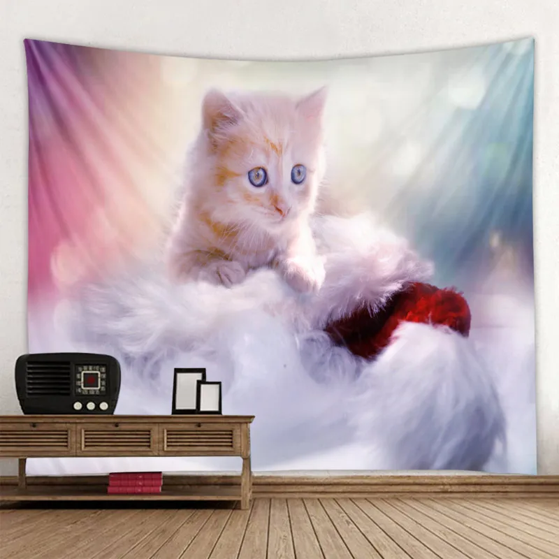 

Cute Expression Cat Beautiful Mandala Tapestry Wall Hanging Beach Towel,Home Decor Tapestries Living Room Bedroom Couch Blanket