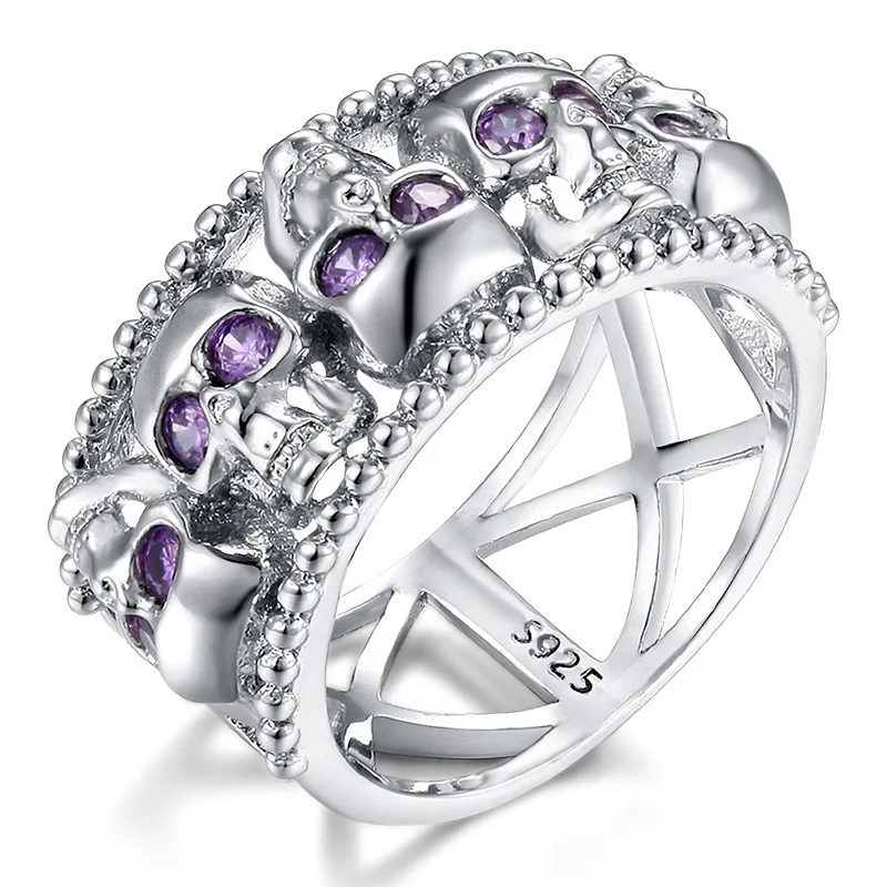 Панк белый золотой Призрак Череп Скелет рука CZ кольцо для мужчин панк стиль Мотор