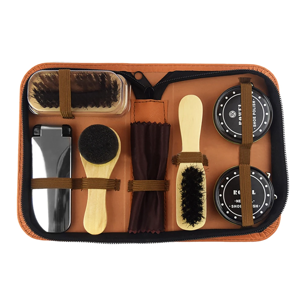 Хит продаж 7 шт. набор кистей для обуви путешествий блеска из искусственной кожи