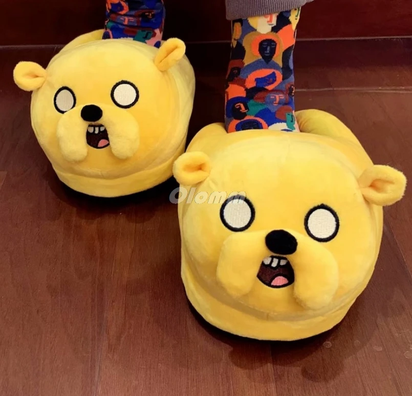 Cartoon Slippers Adventure time Women Anti-Slip Finn Jake Indoor Home Anime character Bedroom Warm Soft Christmas gift | Обувь