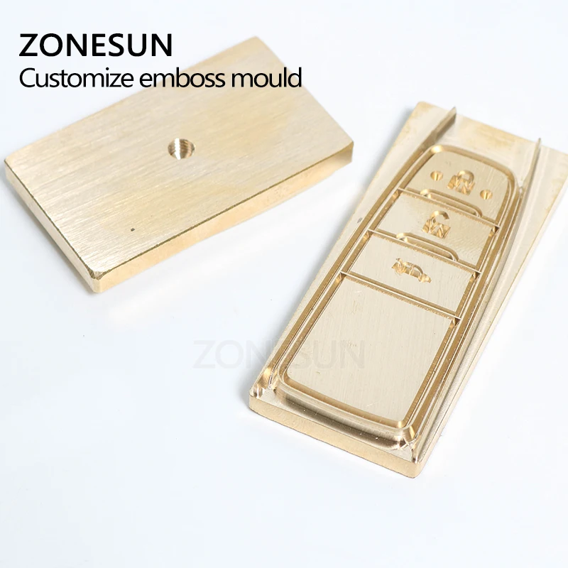 

ZONESUN Custom Logo Embossing Stamp Hot Foil Stamping Brass Mold For Wood Leather Paper Mold Embossing Mold Plate DIY Design