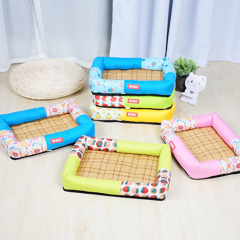 Крутая летняя кровать для домашних животных коврик ручной работы из ротанга