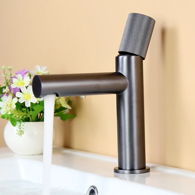 Новинка роскошный серый/черный/хромированный латунный смеситель для раковины в