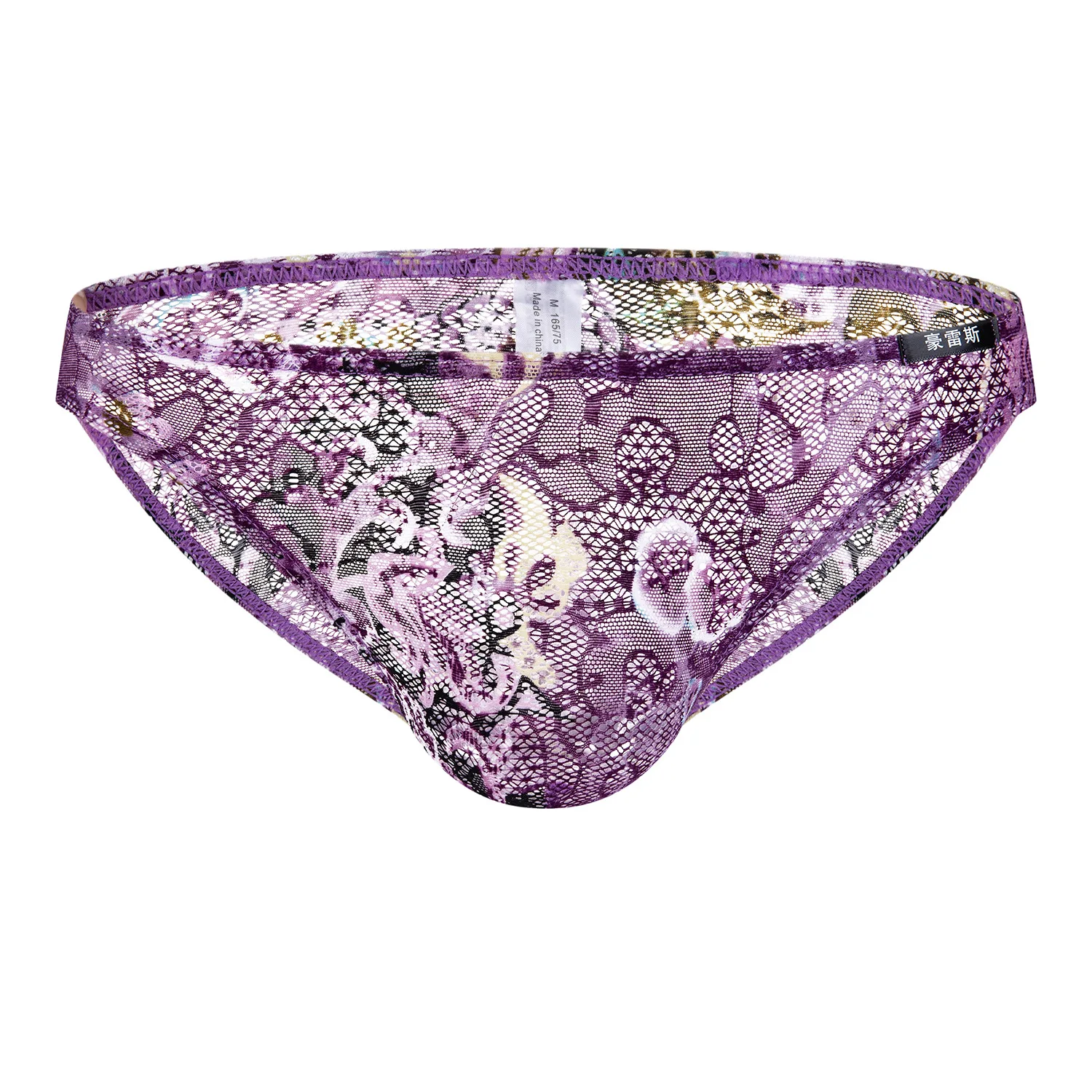 Мужские трусы бикини сексуальные сетчатые Полиэстеровые дышащие с низкой талией