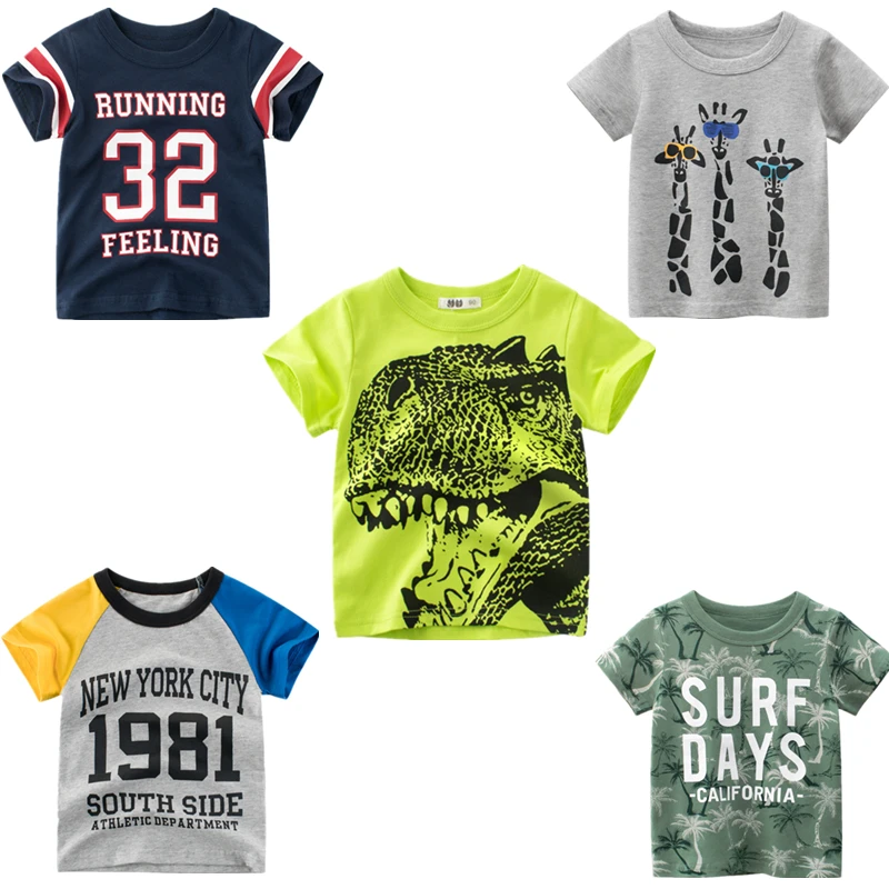 2021 летняя футболка для мальчиков с изображением акулы Футболка принтом футболки