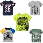 2021 летняя футболка для мальчиков с изображением акулы Футболка с принтом футболки для детей футболка с короткими рукавами детская одежда с мультипликационным рисунком 2 до 8 лет; Прямая поставка