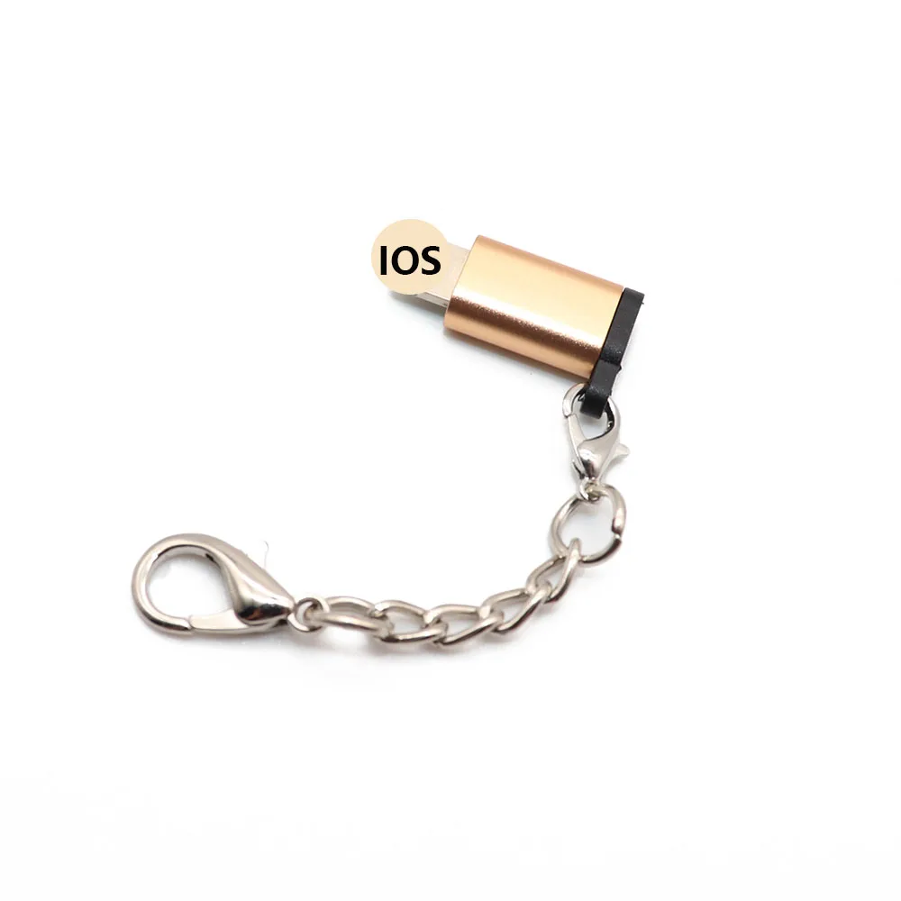 A Адаптер Micro USB для освещения 8Pin для адаптер Apple с брелоком для IPhone X XS XR 6 7Plus синхронизация зарядное устройство OTG конвертер - Цвет: A