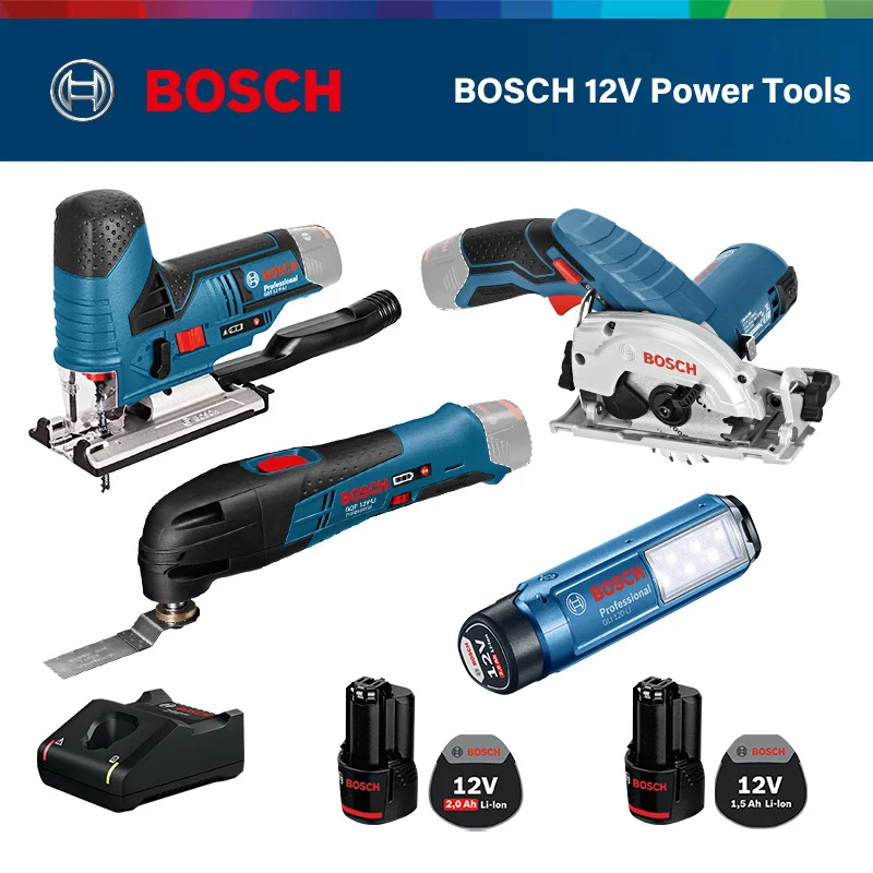 Bosch Мощность инструмент Перезаряжаемые ручная дрель Многофункциональный Ударная дрель бытовой электрический шуруповерт 12V Комбинации набор