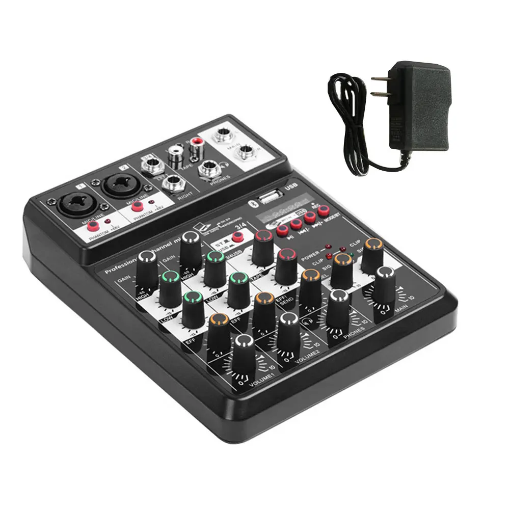 

Audio Mixer Compatible Sound Card Music Recording 4 Channel Live Streaming Studio Strong Compatibility Multifunction