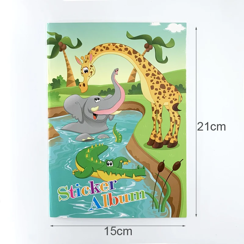 Коллекционная книга наклеек с животными и зоопарком альбом мультяшными