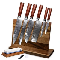 yarenh 6 8 pcs professional kitchen knives sets 67 layers damascus steel sharp utility magnetic knife holder chef knife set