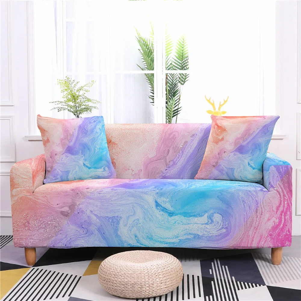 

Color Marbling Stretch Slipcovers Sofa Cover Set Elastic Couch Cover Sofa Covers For Living Room Sofa L Shape 1/2/3/4 Seater