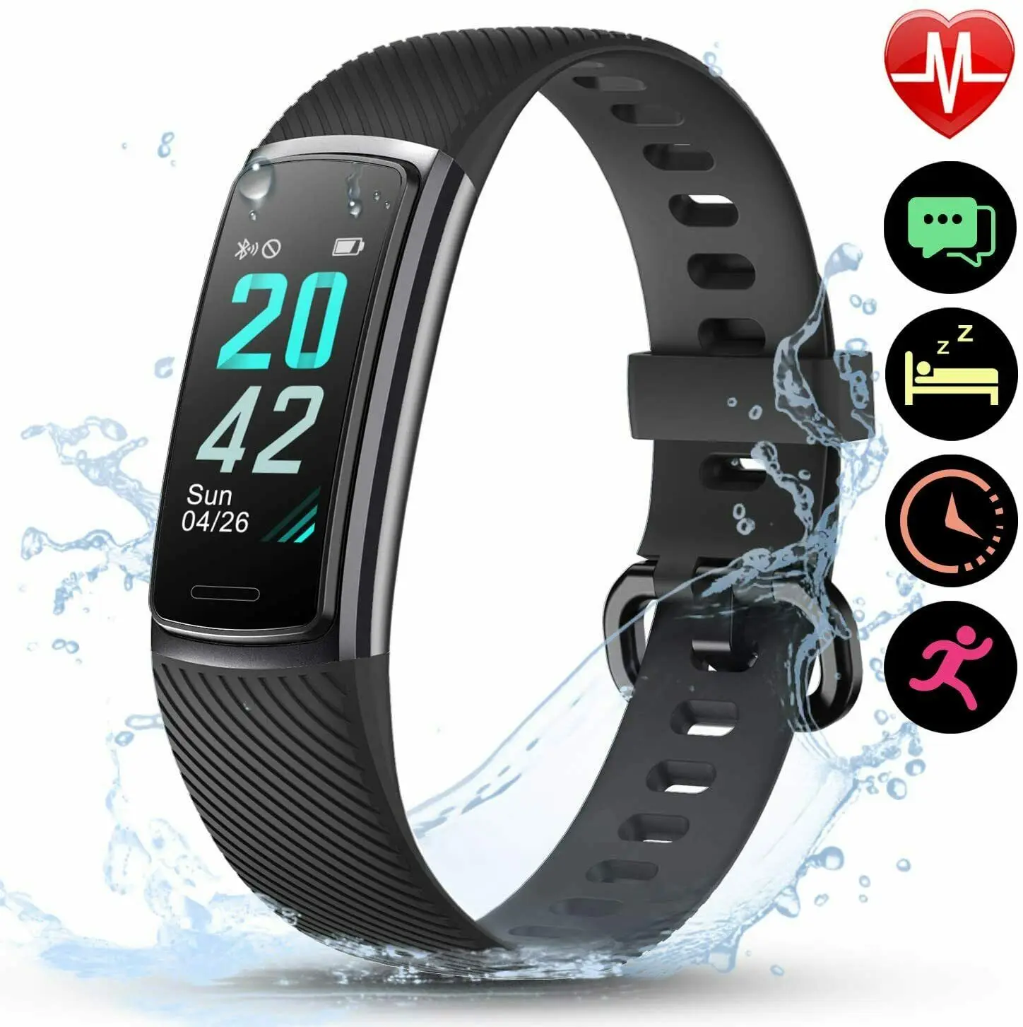 

High-End Fitness Trackers Smart Watch Heart Rate, IP68 Waterproof Fitness Watch