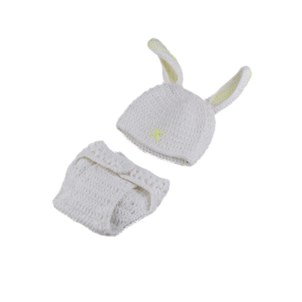 

Easter Newborn Photography Costume Baby Monthly 100 Days Photo Prop Infant Knitting Hat Outfits Type 2