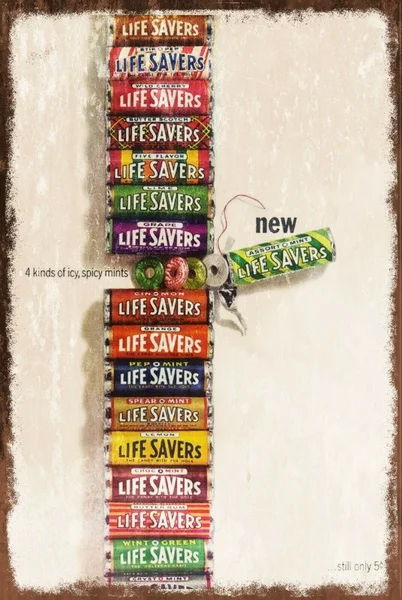 

Lifesavers Sweets Advert Vintage Look Retro Style Metal Sign
