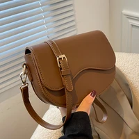 2022 new vintage mini pu leather saddle crossbody bags handbag underarm shoulder bags for women designer brand luxury trendy