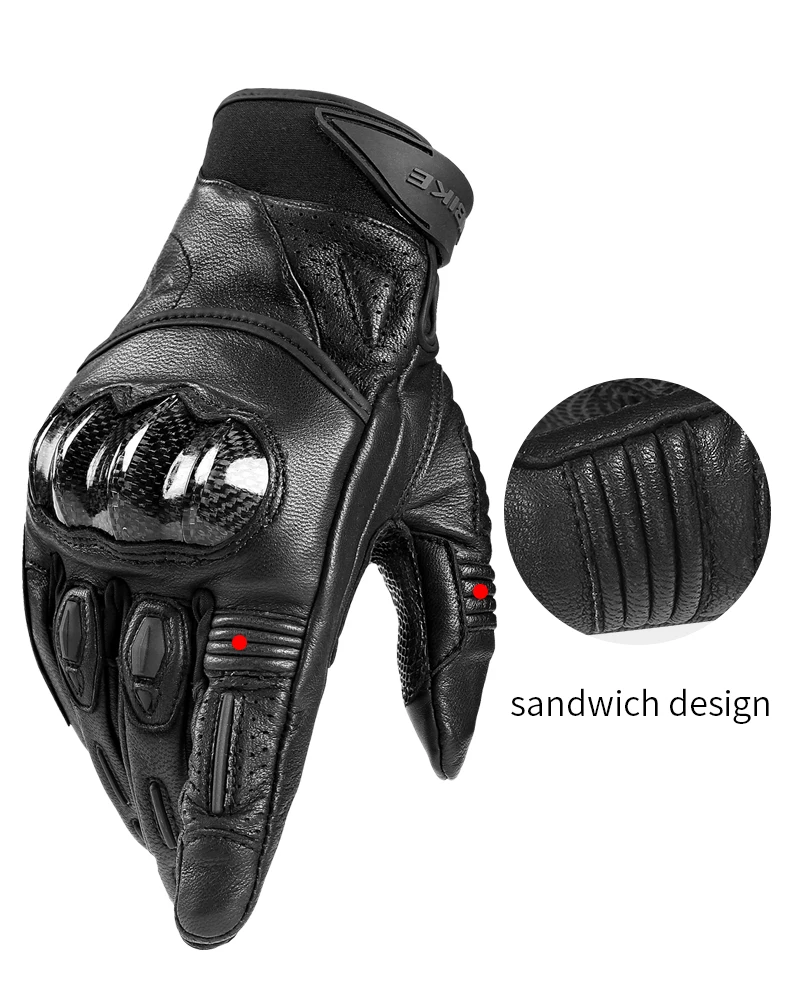 INBIKE перчатки из козьей кожи, мотоциклетные мужские перчатки для мотоцикла, амортизирующие накладки, защитное снаряжение, мотоциклетные перчатки из углеродного волокна