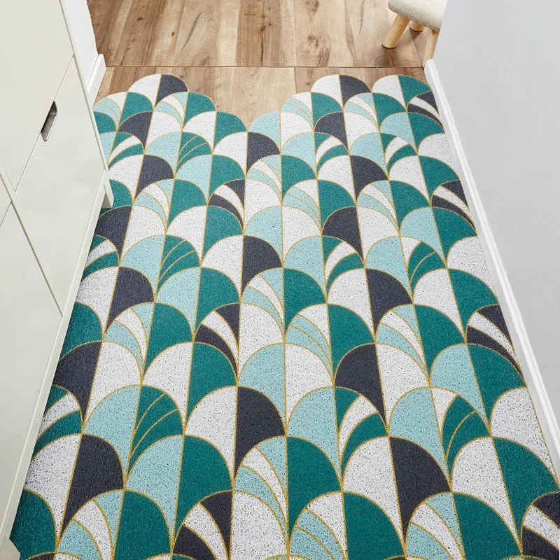 Скандинавский Овальный цветной коврик для двери с узором ковер домашний спальни