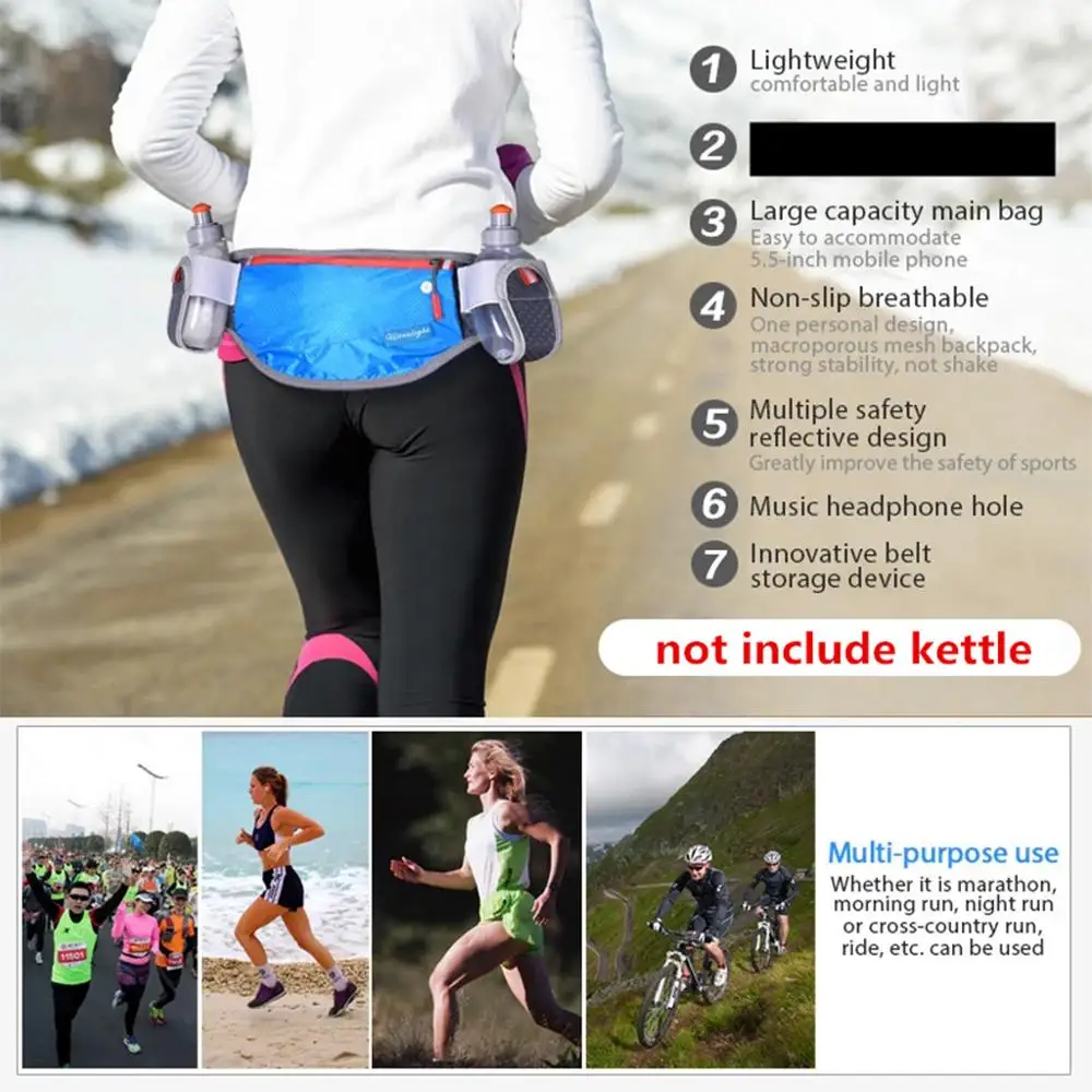 

Unisex Running Waist Bag Marathon Cycling Belt Bum Bag Storage Pockets Hiking Waist Pack