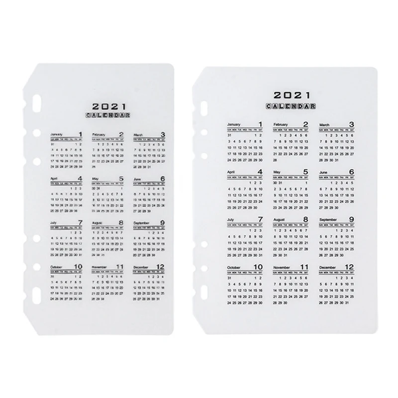 2021 год календарь для спирального блокнота планировщик пополнения Прозрачный PP