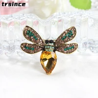 lovely insect transparent wing bee brooch small pin scarf decorative neckline brooch womens jewelry crystal rhinestone brooch