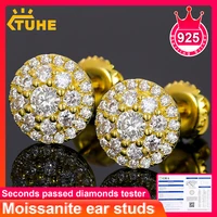 top quality 100 925 sterling silver moissanite earrings for women men hip hop jewelry bling earrings drop shipping