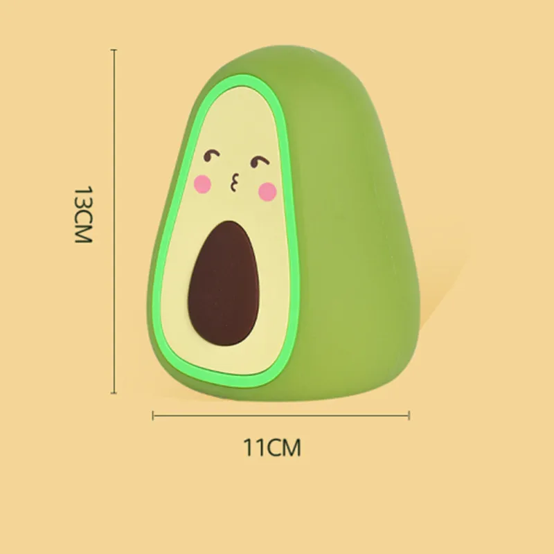 

Creative Avocado Silicone Lamp Cute Pet Color Changing Atmosphere Lamp Silicone Night Light Induction Pat Light Cartoon Romantic