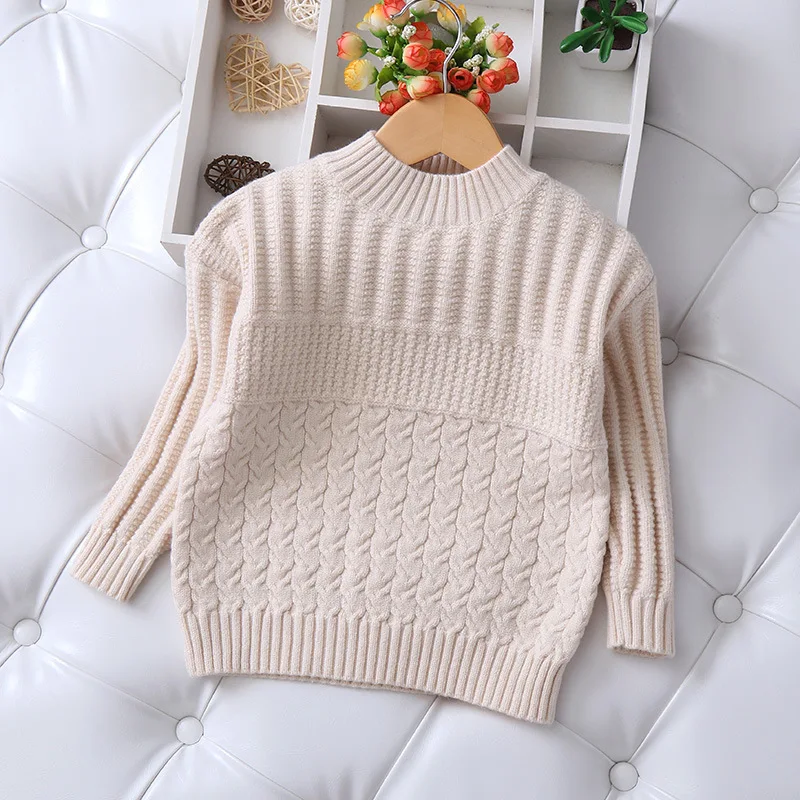 Вязаный свитер с крученой вязкой для мальчиков и девочек Осенний Детский 2019 года