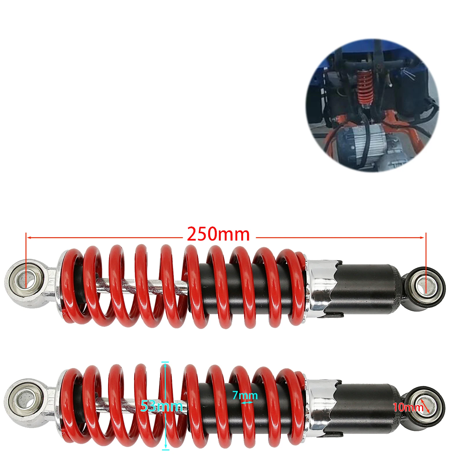 Задний амортизатор 250 мм 270 дюйма универсальный подходит для багги квадроцикла