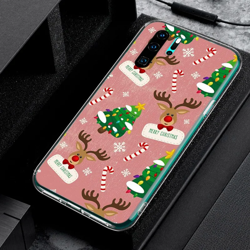 New Year Gifts Christmas Silicone Cover For Honor 30 30S 30i 9 10 9A 9C 9S 9N 10i 10X 9X Lite Pro 5G Phone Case