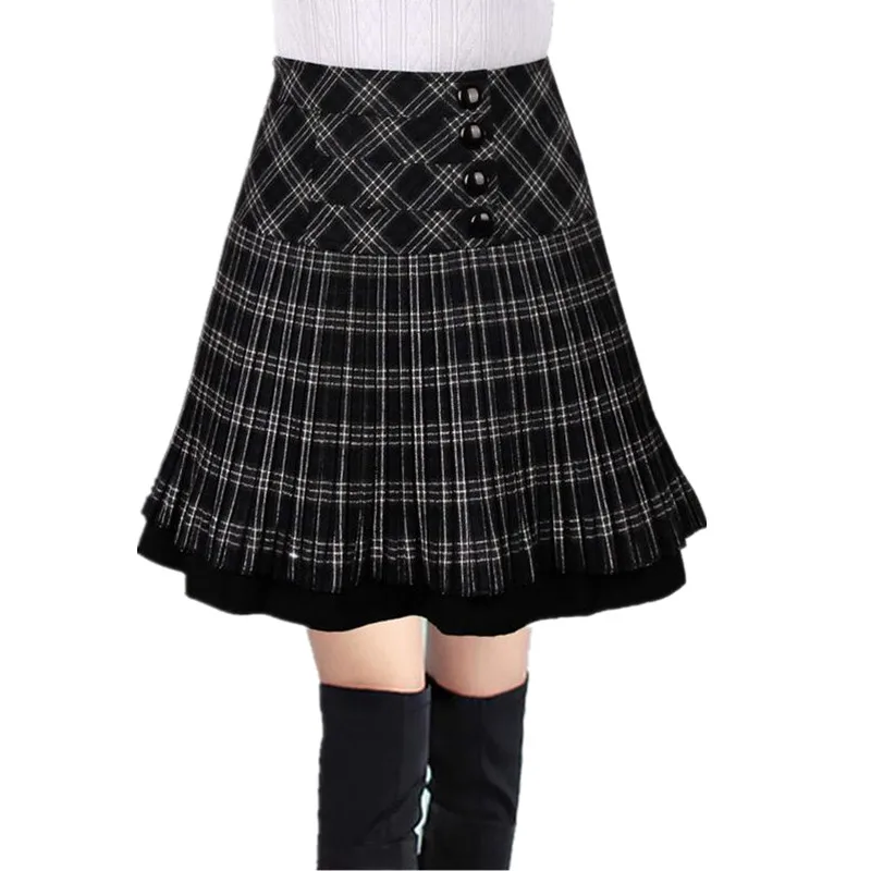 Новинка 2021 Женская осенне-зимняя клетчатая юбка женская модная плиссированная с