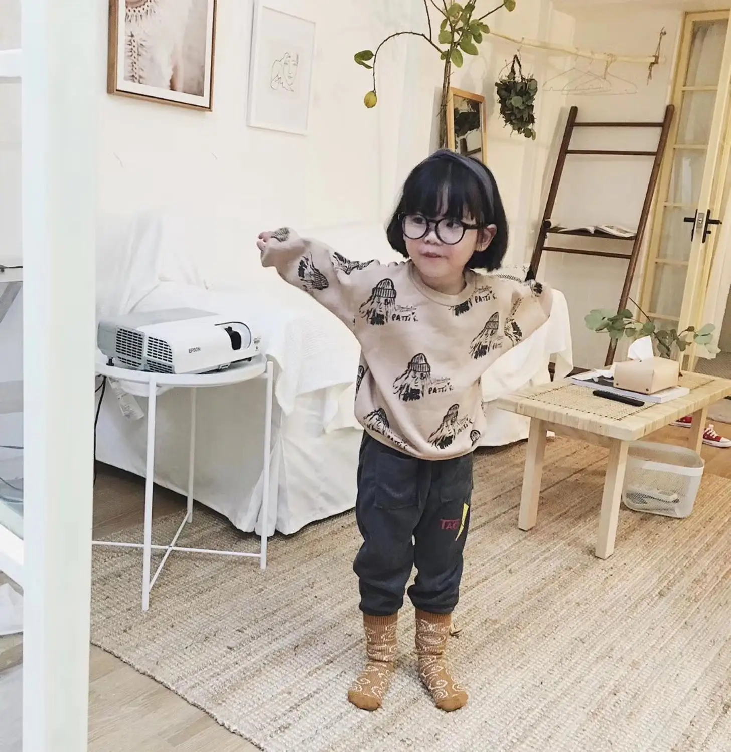 3 Цвета детские штаны с пандой и в винтажном стиле принтами Тотем до середины икры