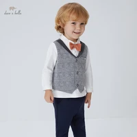 db18651 dave bella autumn baby boys fashion removable bow patchwork clothing sets kids boy casual sets children 2pcs suit