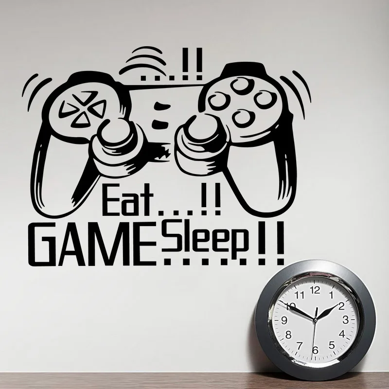 

Eat Sleep Game Wall Stickers Boys Bedroom Letter DIY Kids Rooms Decoration Wall Decals Art Home Decor Wall Mural Decals