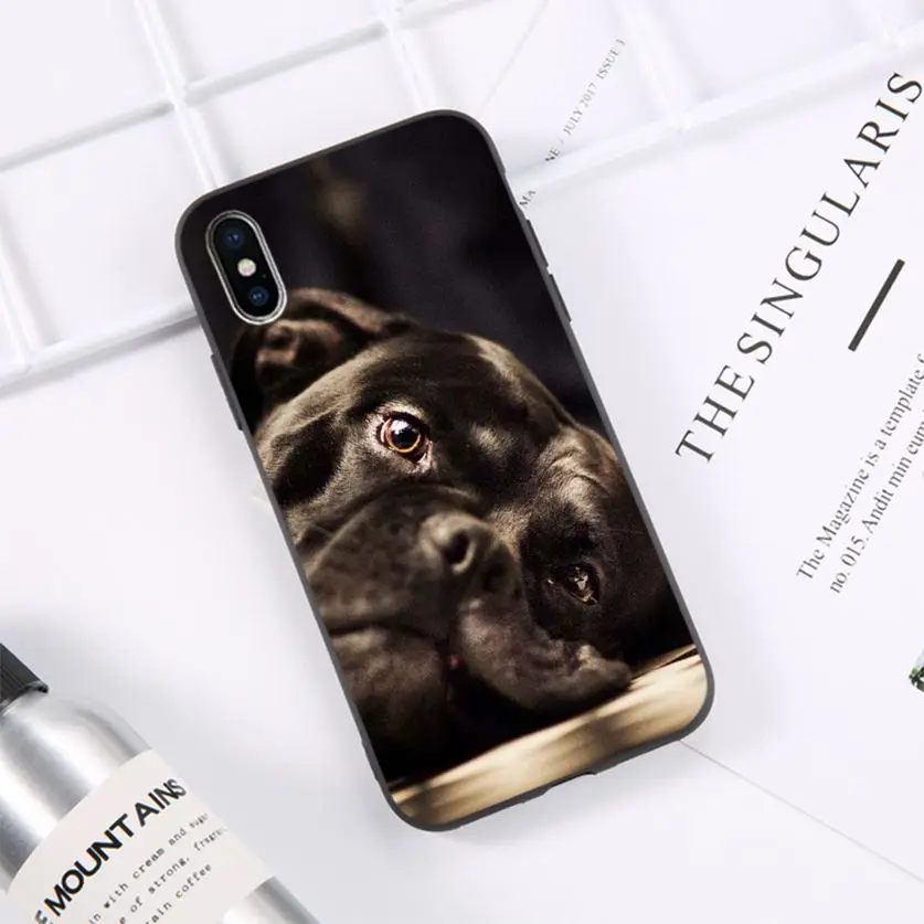 

Pit Bull Lovely Pet Dog Pitbull Pattern TPU Soft Phone Case for iPhone 11 pro XS MAX 8 7 6 6S Plus X 5 5S se 2020 XR case