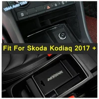 central console storage box phone card wallet organizer holder gap plate cover kit for skoda kodiaq 2017 2022 car styling