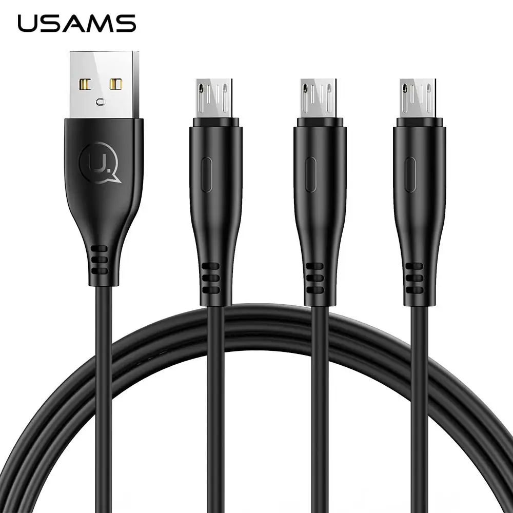 USAMS 3 шт/партия микро USB кабель 1 м 2A передачи данных для быстрой зарядки