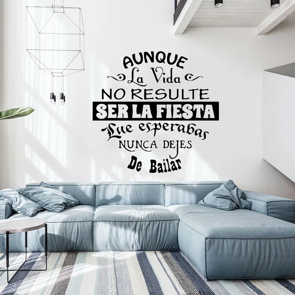 Spanish Phrase Wall Sticker Spain Living Room Decoration Quote Dance Party Home Decor Lifestyle Art Mural Inspirational
