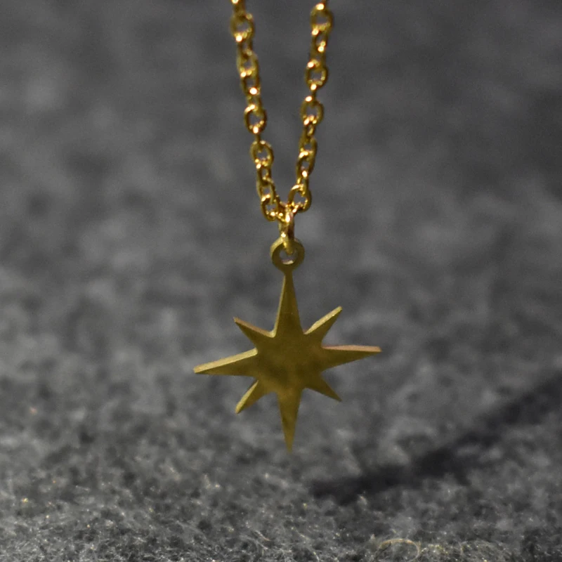 Золото кольцо с бриллиантом нерегулярные солнце звезда ожерелье для женщин